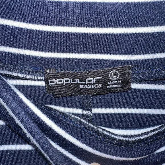 Popular Basics Black and White Striped Mini Skirt - Picture 5 of 7